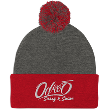 Load image into Gallery viewer, Odiee's Sassy & Suave pom pom beanie
