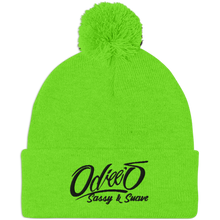 Load image into Gallery viewer, Odiee's Sassy & Suave pom pom beanie