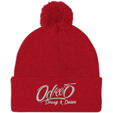 Load image into Gallery viewer, Odiee's Sassy & Suave pom pom beanie