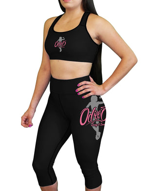 Odiee's black sports bra / leggings