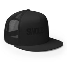 Load image into Gallery viewer, Swole And Suave - all black Trucker Cap