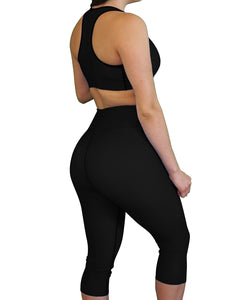 Odiee's black sports bra / leggings